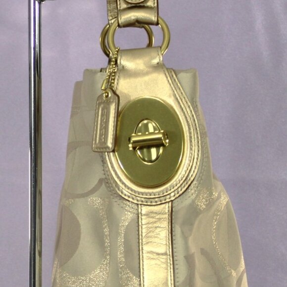 Coach Signature Metallic Jacquard Shoulder Bag F13476 - Picture 3 of 8